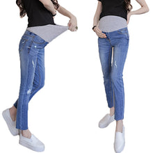 Load image into Gallery viewer, Hole Jeans Pregnant Women Abdominal Support Pants