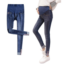 Load image into Gallery viewer, stretch maternity jeans elastic waist jeans for pregnant women